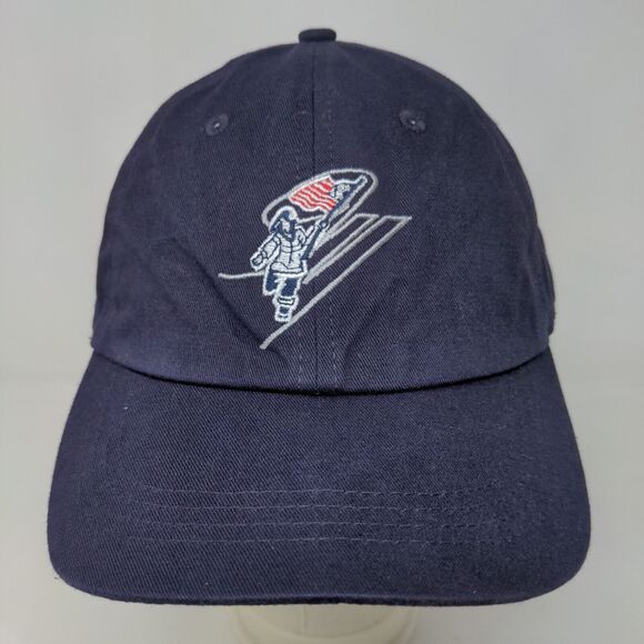 Unbranded Men's Slideback Hat Blue Adjustable Embroidered Ski Flag Logo - Picture 2 of 6